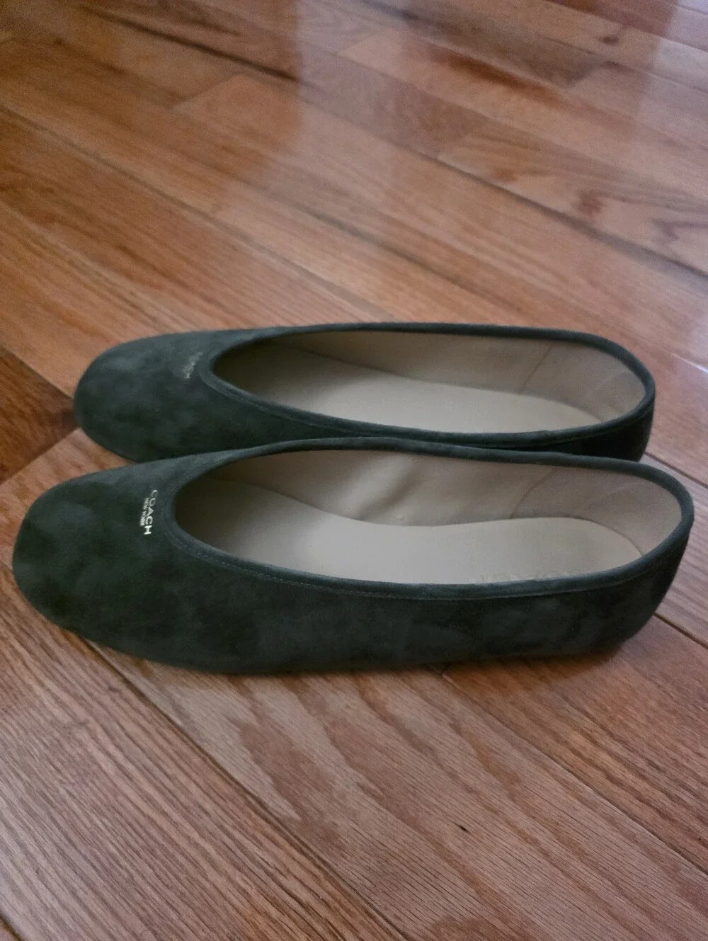 Coach Houston Ballet Flat, Olive Suede, 10